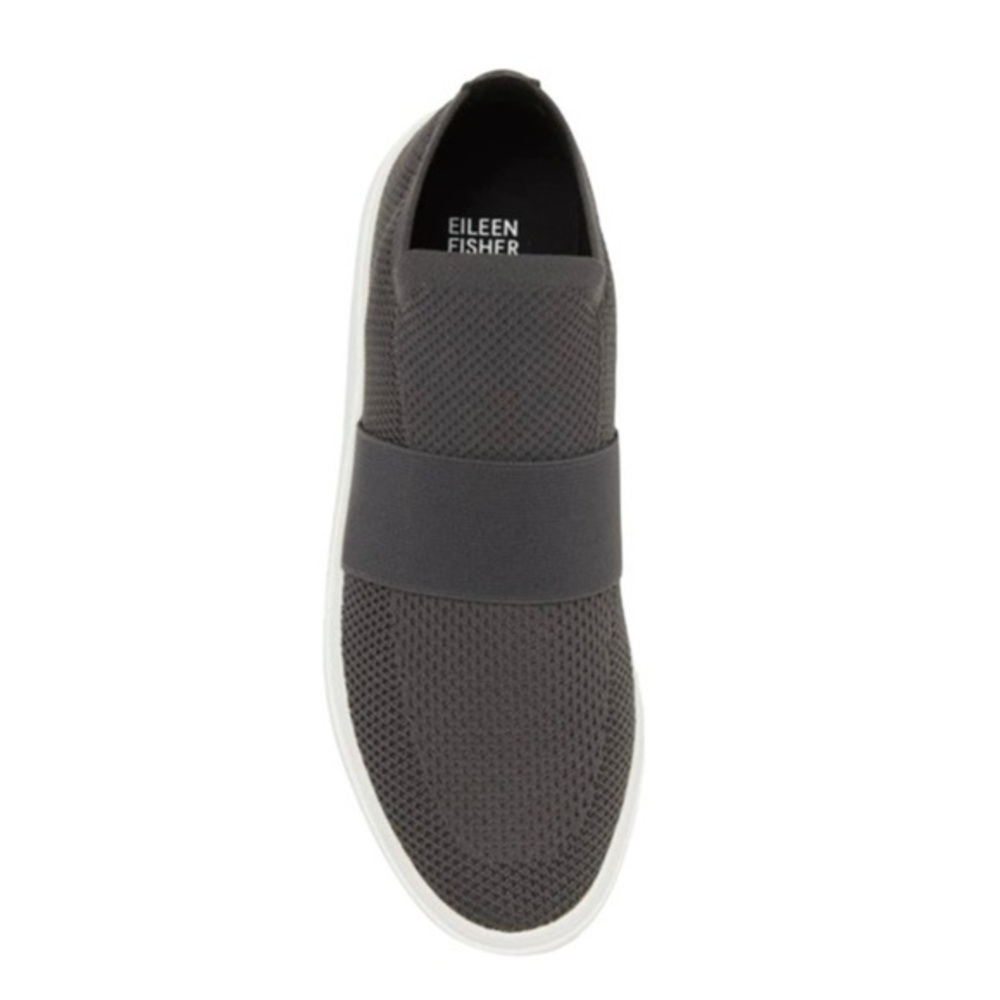 Eileen Fisher Pati Sport Knit Slip-On Sneakers Size 7.5 Graphite Elastic Band